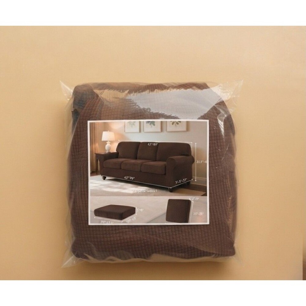 Subrtex Slipcovers For 3 Seat Couch Sofa Chocolate color